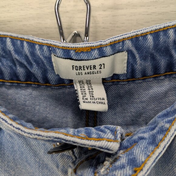 F21 High Rise Button Front Jean Shorts - Picture 4 of 6